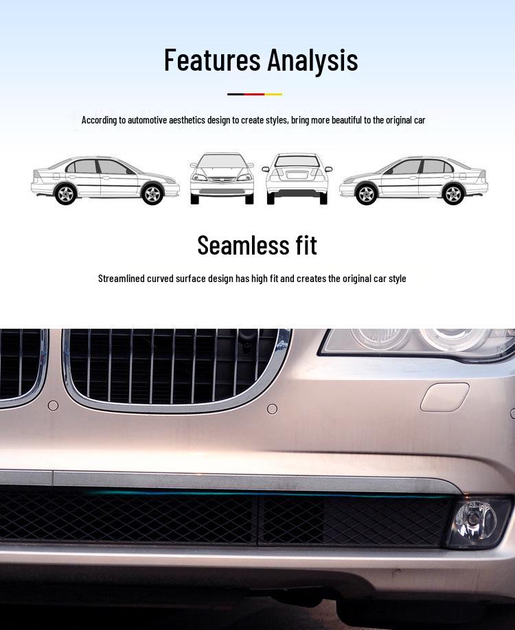 Хромированная накладка на передний бампер Manshi для BMW F02: Подходит для 730Li, 740Li, 750Li