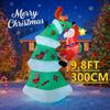 Надувной декор для двора к Рождеству, 9,8 футов, светодиодная рождественская елка, Санта-Клаус, карабкающийся по лестнице, игрушки для газона и сада, товары, украшения для дома, подарки