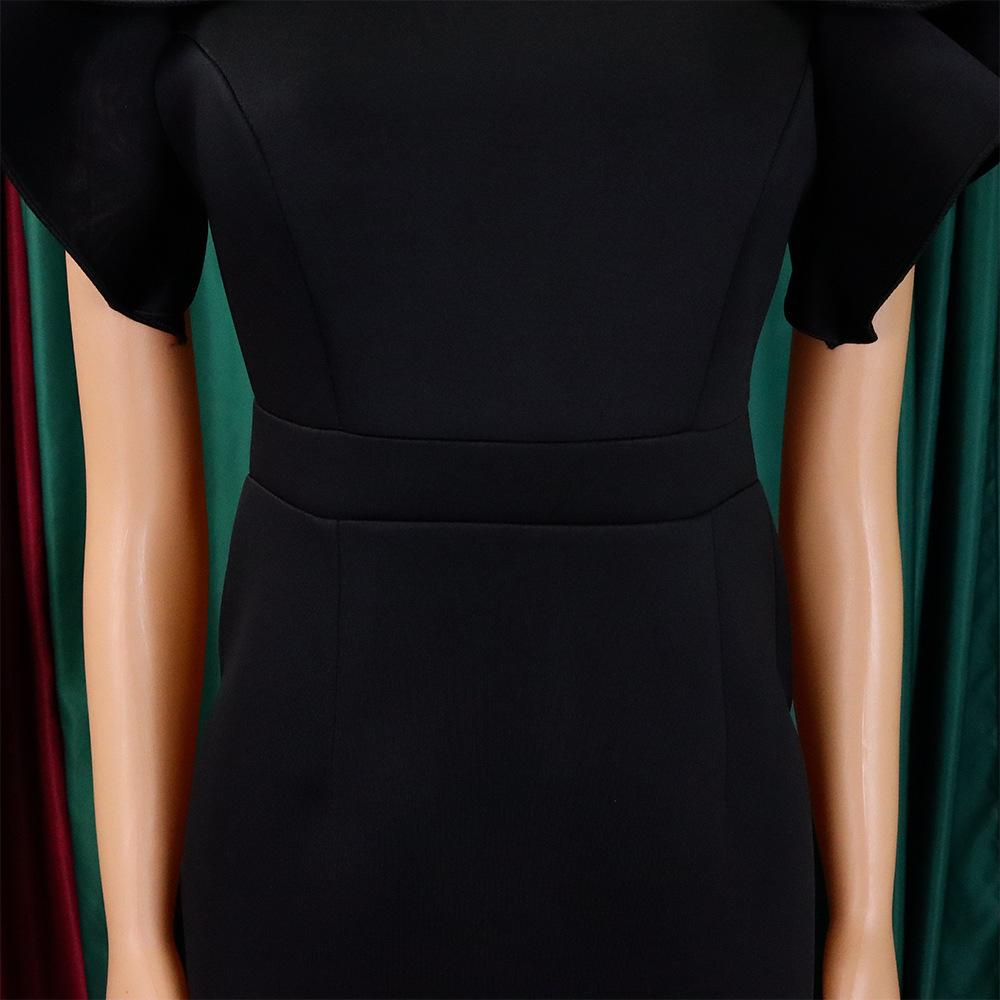 YYFS Женская мода лето весна однотонный принт с коротким рукавом и круглым вырезом с высокой талией повседневные платья