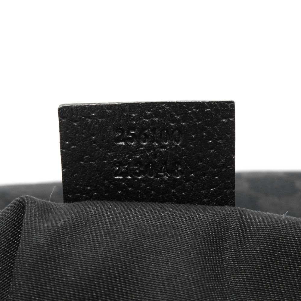 Used GG Canvas Messenger Bag 9539 256100 7921 Calfskin Crossbody with Embossed Logo, Black Men's from Japan AUTHENTIC