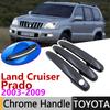 Черная карбоновая накладка на ручку двери для Toyota Land Cruiser Prado 120 J120 L120 2003~2009 Аксессуары Наклейки Комплект отделки Хром