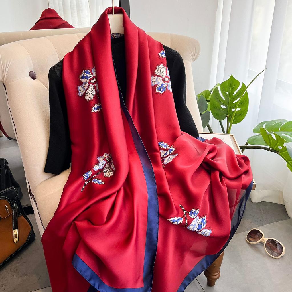 Женский длинный шарф из искусственного шелка на весну и лето для профессионального украшения комнаты с кондиционером в сочетании с напечатанным шарфом-шалью в стиле ниши