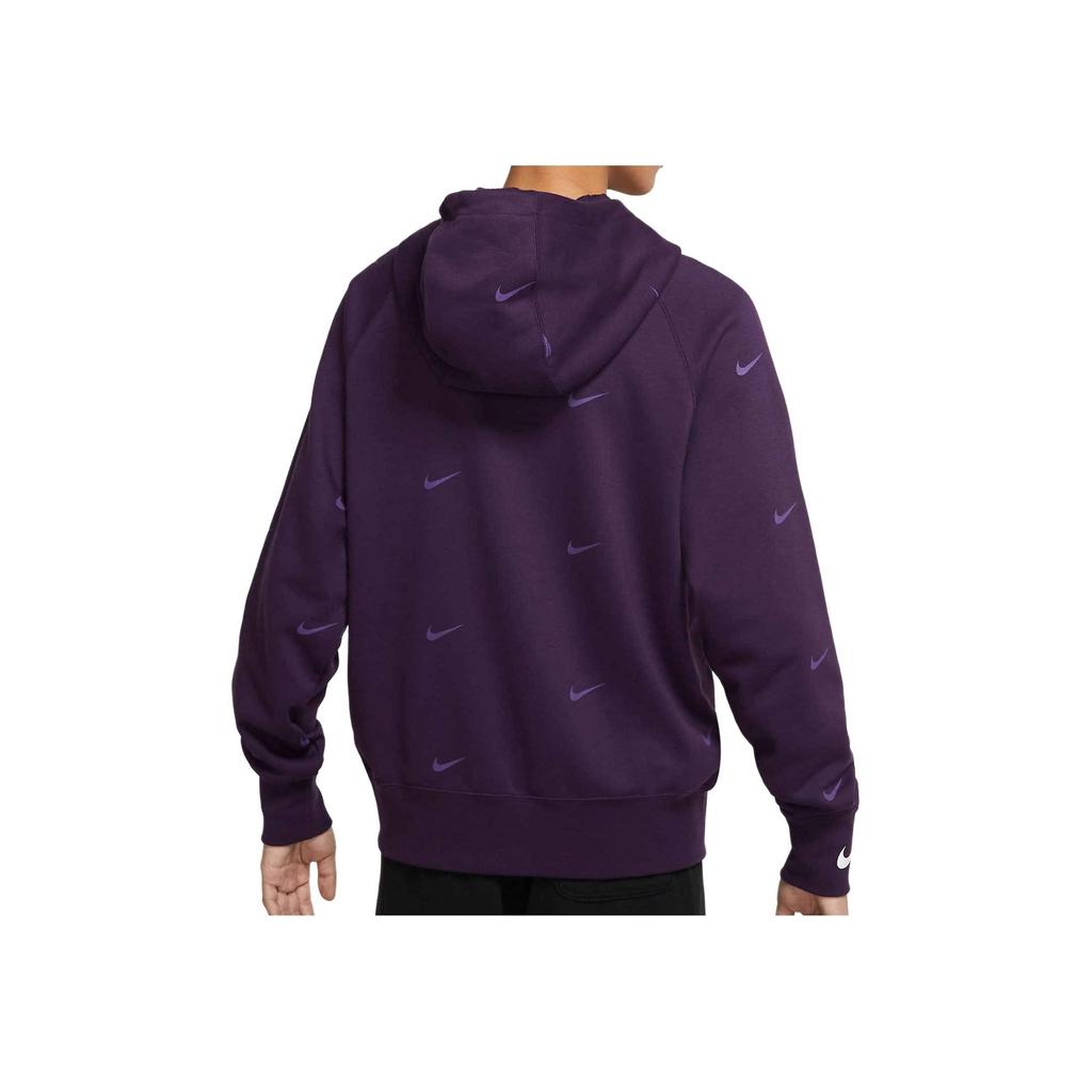Nike Sportswear Swoosh Printed Logo Pullover Hoodie Men Tops Purple DA0111-525