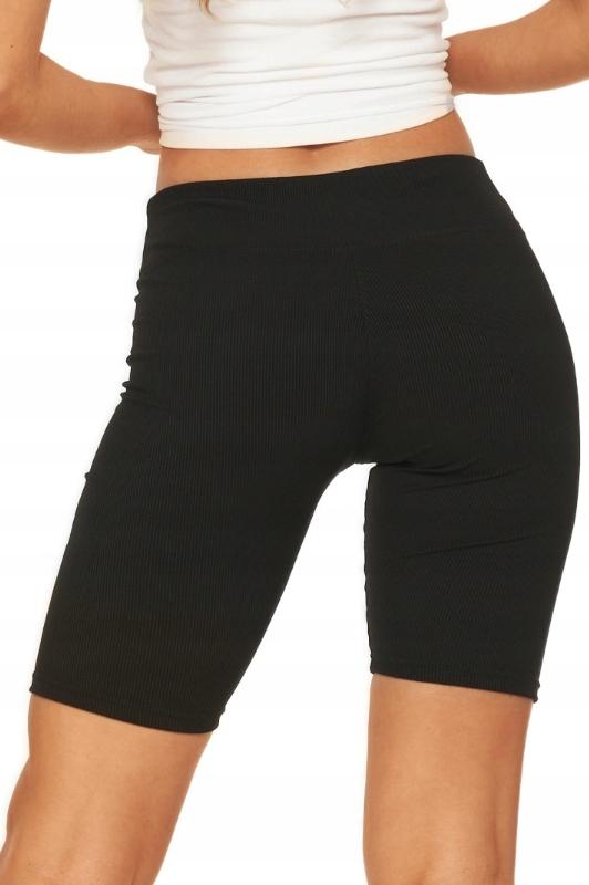 Ribbed Cycling Leggings with High Waist Fit Sports Tights MORAJ S/M black