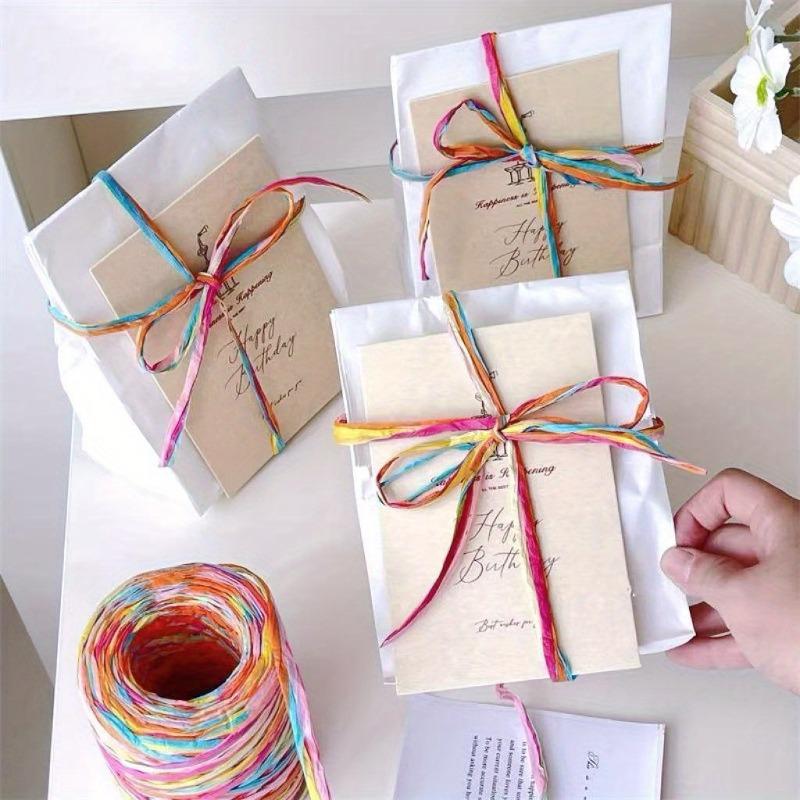 Креативная DIY Плетеная веревка для подарочной упаковки, Декоративная бумажная веревка для плетеной упаковки букетов из соломенной шляпы, День рождения, Упаковка подарков