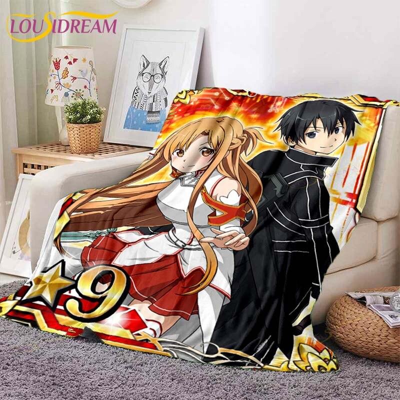 Одеяло Asuna Sword Art Online, одеяло для дивана-кровати, супер мягкое теплое одеяло, флисовое одеяло