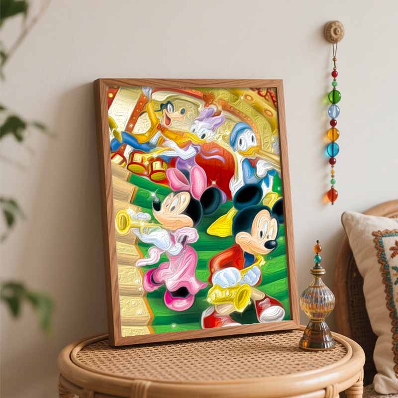 Disney Mickey Mouse Friends Jazz Band oil painting art set handmade diy gift home decoration