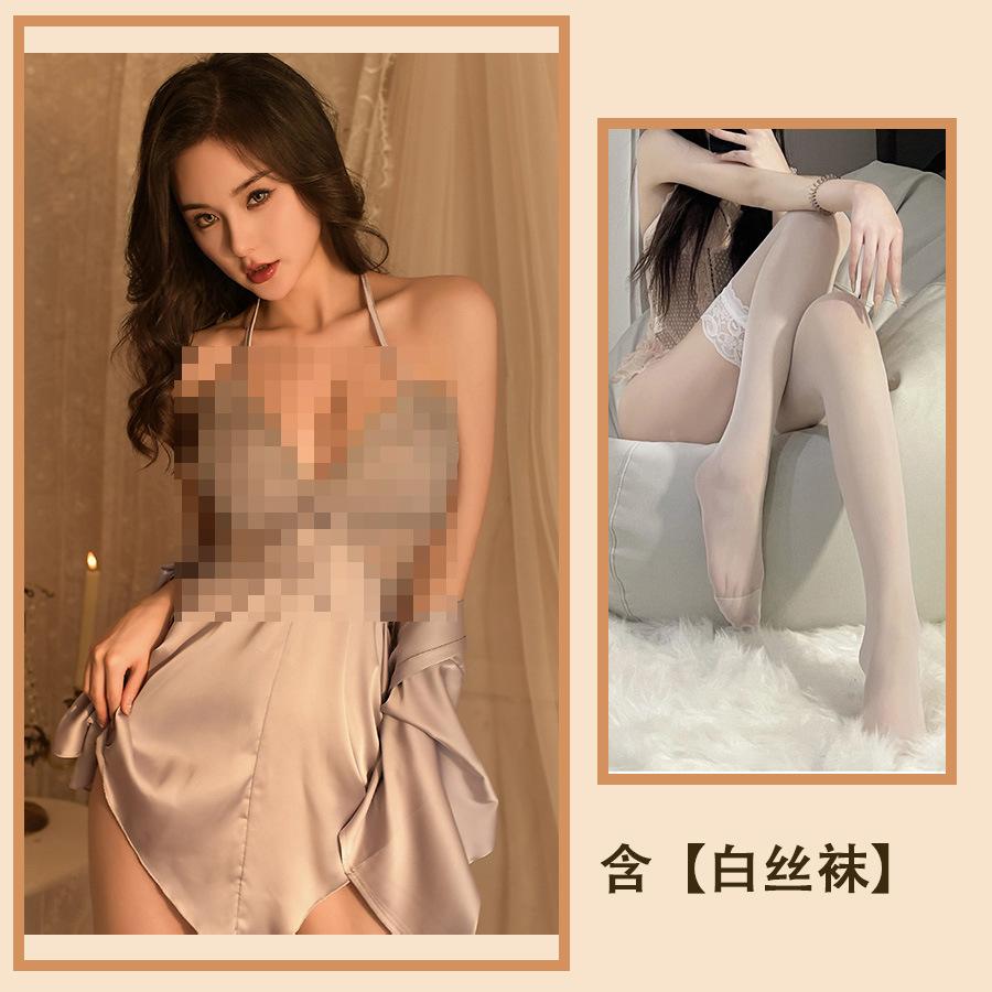 Сексуальное нижнее белье Gathers Butterfly Ночная рубашка Lolita Домашняя одежда Атласная сексуальная чистая пижама плюс комплект накладок на грудь