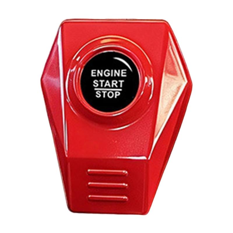 Engine Start Stop Button Cover Metal Interior Accent, Stick On Trim Frame for a Finished Dashboard Style in Cars