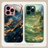 Красочные Волны Синие Для IPhone 16 Plus 15 14 13 12 Mini 11 Pro Max X XS XR 7 8 Plus 2022 Закаленное Стекло Чехол для Телефона