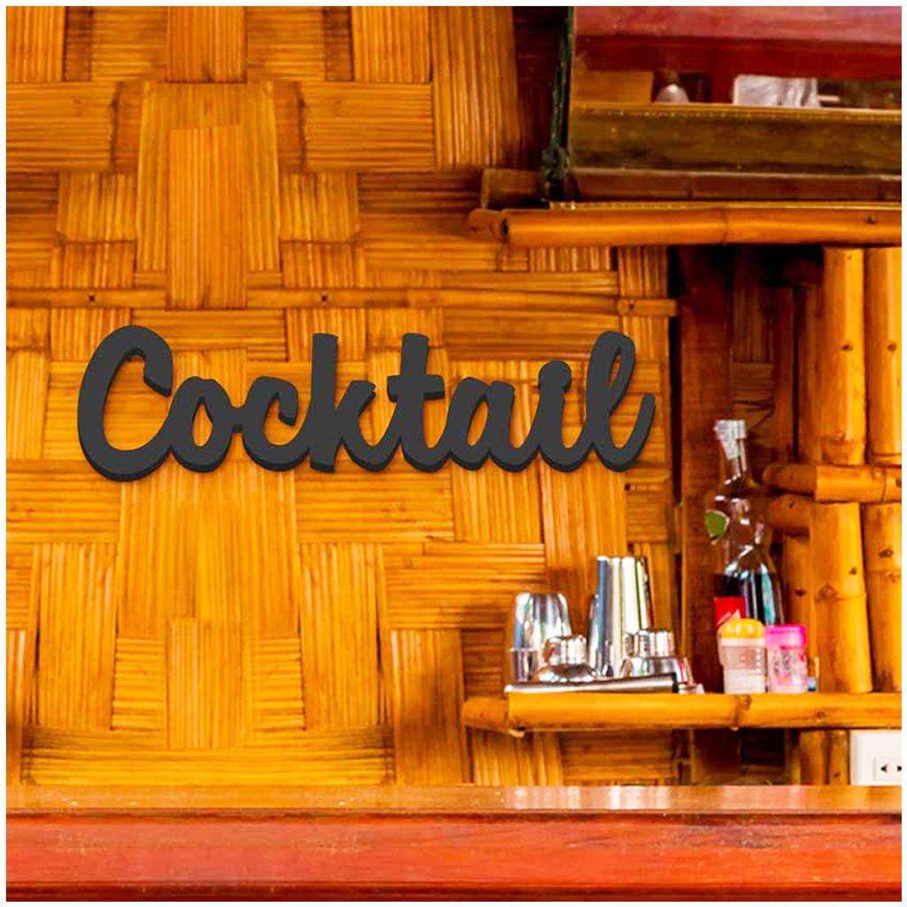 Les Trésors De Lily [Q6559] — 3D деревянное декоративное слово «Коктейль» чёрное — 45х11. 5x1. 5 см