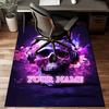 1PC Custom Name Skull Headphones Artwork Theme Floor Mat Ideal for Living Room, Game Rooms, Office, Bedroom Floor Mat Playful Design