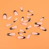 24PCS Medium Ballerina Pink Nails Black French Tip Press On Nails Press On Nails Love Design Summer Nails Tipsy Cute Nail