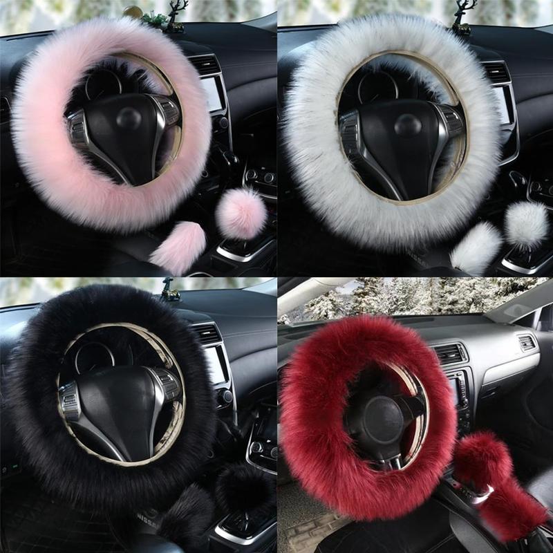 Luxury Plush Steering Wheel Cover Soft Faux Fur Winter Protector For Car Steering Wheel  Beautiful And Diverse