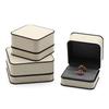 Black Edge PU Jewelry Box Round Corner Jewelry Display Box Modern Ring Gift Box  Wedding