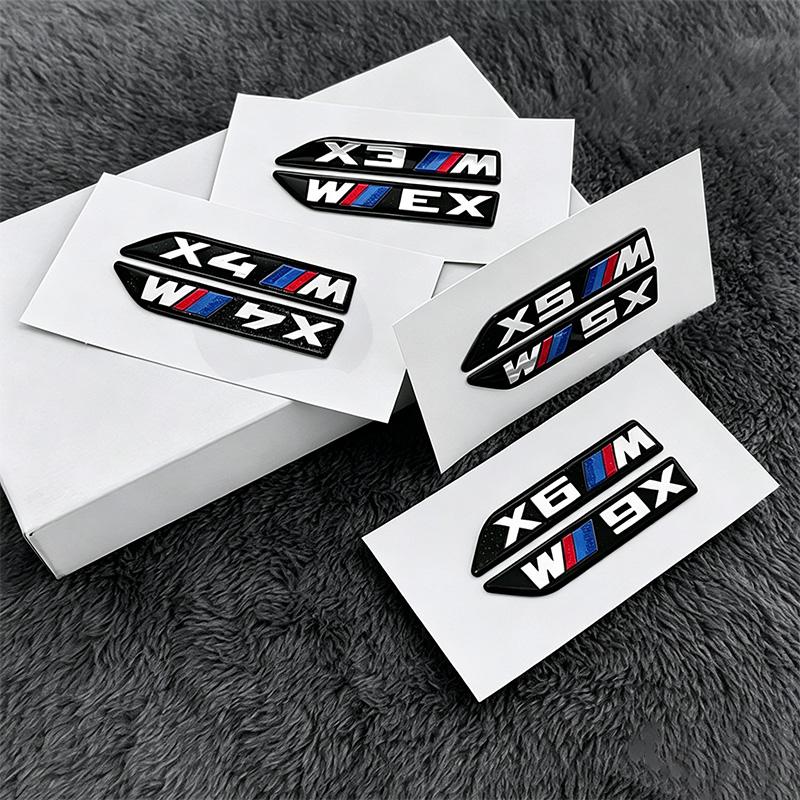 CFYX2 Car Fender Emblem Trunk Badge Sticker For BMW Logo Accessories For BMW M F30 F10 E90 F20 X6 E30 E46 E60 E70 E39 E36 E87 E92 E91