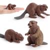Детская забавная имитация диких лесных животных мини-модель бобра наука и образование познание статичная твердая игрушка-украшение