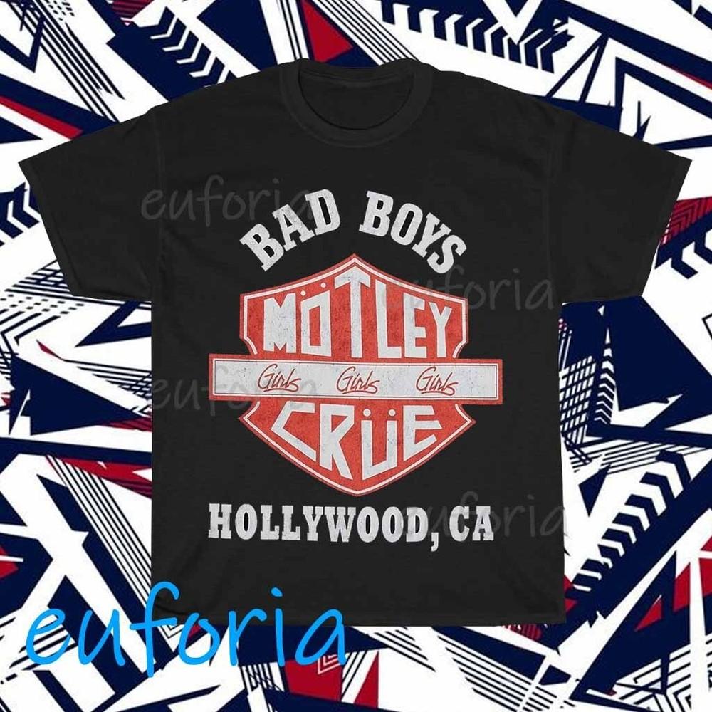 Футболка с логотипом Motley Crue 'Bad Boys', смешная, размеры от S до 5XL