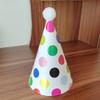 Children'S Birthday Hat Polka Dot Plaid Pompom Party Hat Baby Birthday Party Decoration Birthday Hat