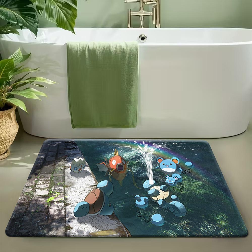 Pokemon Mewtwo and Psychic Ghost Type Print Non-Slip Doormat Soft Floor Mat
