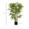 Artificial Plant Plastic Bamboo In Pot 780 Leaves Realistic Look Low Maintenance 140 Cm Green