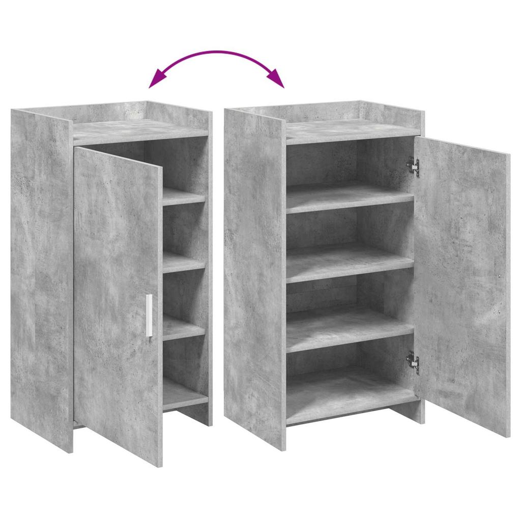 Shoe Cabinet with Door Concrete Grey 48 x 36 x 92 cm Engineered Wood