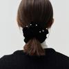 Резинка для волос из жемчужного бархата DEPOUND - черная