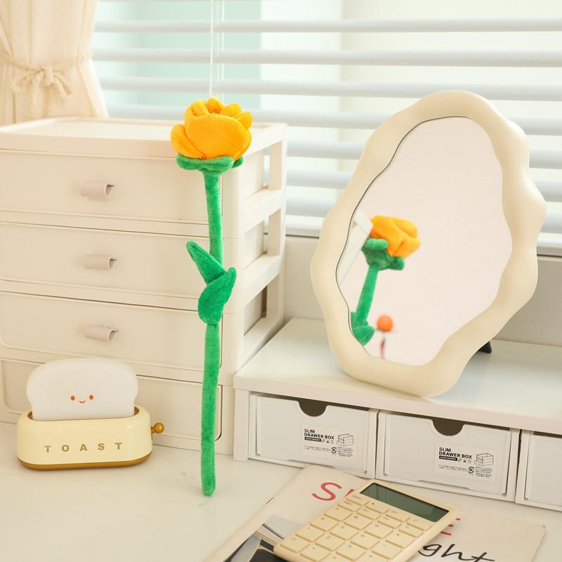 Plush Sunflower And Rose Floral Bundle With Flexible Stems For Teen Bedroom Decor And Collectors