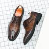 Дизайнерская обувь дерби Мужская обувь Повседневная кожаная обувь Британский стиль Деловая формальная обувь На шнуровке Плоские оксфорды Вечерние платья