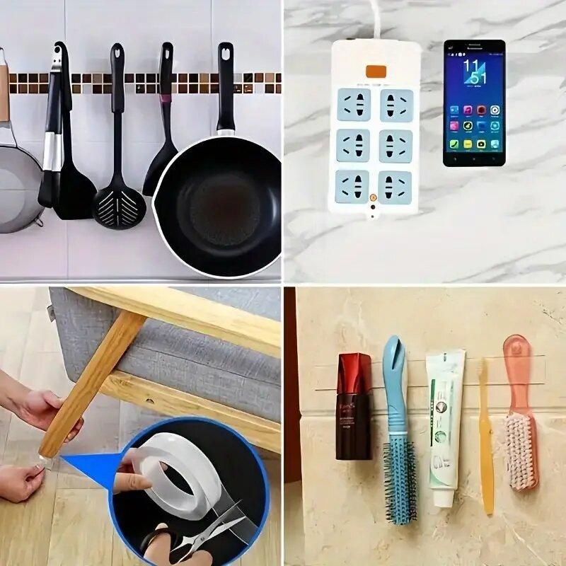 Сильный клей, многоцелевой, 1 шт., водонепроницаемый, сверхпрочный, настенный скотч, клей для кухни, ванной комнаты, прозрачный, 1 мм*2 см*5 м, нескользящие аксессуары