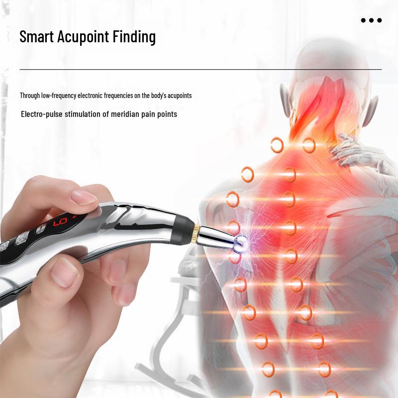 Перезаряжаемая умная массажная ручка для акупунктурных точек - Мини электрический акупрессурный стик