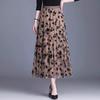 Women's Thin Half-body Skirt Spring Summer Big Swing Skirt Printed Draped Skirt