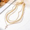 Women's Gift Stackable Necklace Luxury Artificial Crystal Retro 3pcs/Set Cross Necklace  Accessories