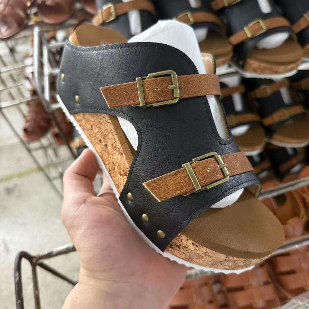 2025Новое поступление Женские шлепанцы на танкетке, сандалии на платформе, летние шлепанцы с открытым носком для пляжа для женщин, повседневные шлепанцы, слайды