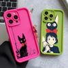 Чехол для телефона с изображением аниме-девочки и кошки Кики для Apple iPhone 17 Air 16 16e 15 14 Plus 13 12 11 iPhone17 Pro Max X Xs XR 8 Мягкий чехол