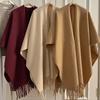 Дорожное пончо Теплый шарф Женский Роскошное толстое одеяло Зимний Буфанда Шаль Однотонный Накидки Женские Столы