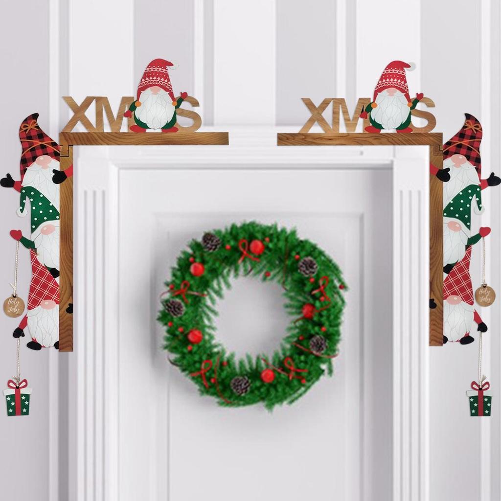 Mingguan Christmas Cartoon Letter Door Frame & No-Face Doll Decorations