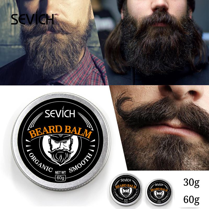 SEVICH 30g/60g Natural Beard Balm Wax For Beard Smoothing Moustache Wax For Men's Beard Care