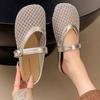 Hollow Woven Bag Head Half Slippers Women's Summer Wear 2025 New Flat-bottomed Breathable One-pedal Hole Shoes Sandals