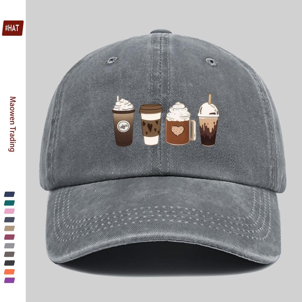 pc Coffee Pattern Print Baseball Cap Casual Home Printed Design Leisure Hat Comfortable and Lightweight Trucker Sun Hat with