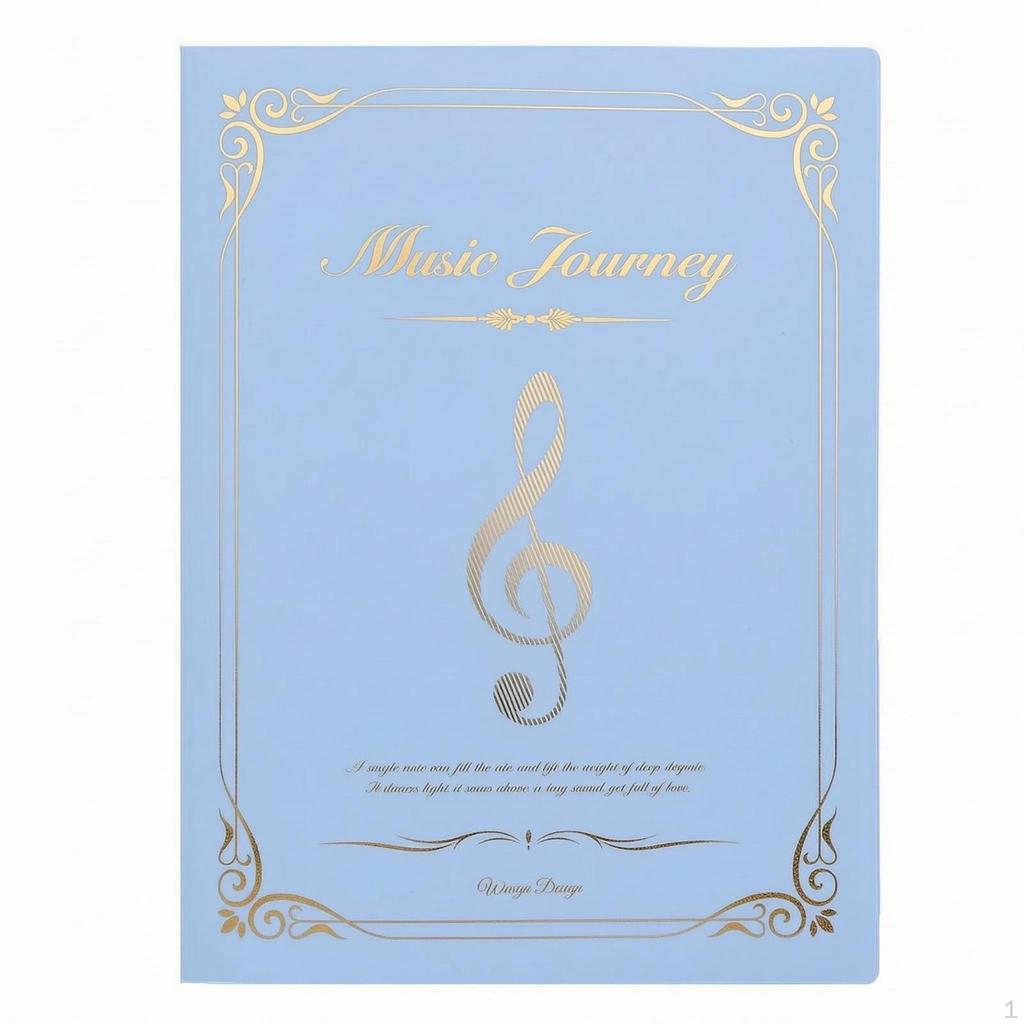 A4 Music Score Folder Hard Cover Sheet Binder G Clef Transparent Sleeve 20