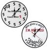 No Drinking Until After 5 Clock Wall Clock, Who Gives A Shit I'm Retired Wooden Analog Silent Non-Ticking Round for Home Kitchen Office Bar Large
