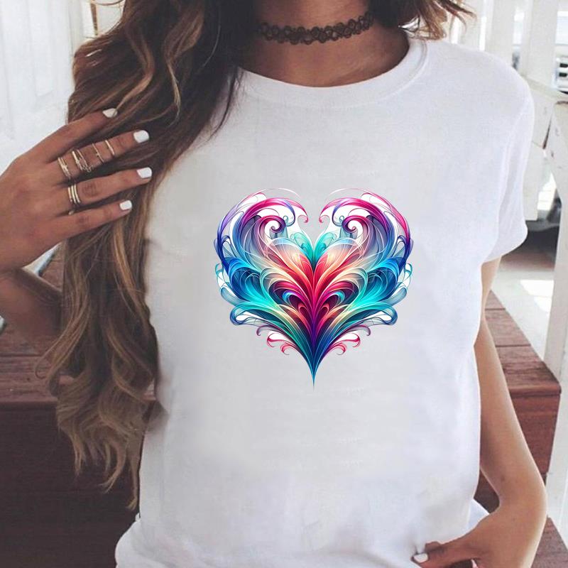 (Азиатский размер) Повседневная женская мода принт с коротким рукавом футболки акварельный цветочный стиль одежда T женский топ графическая футболка