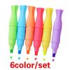6Pcs/lot Mini Star Fluorescent Highlighter Pens Water Color Marker Pen Lovely Material Escolar Schoo