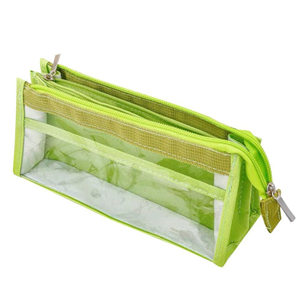 Large Capacity Pen Case Transparent PVC Storage Organizer New Zipper Pouch  Students