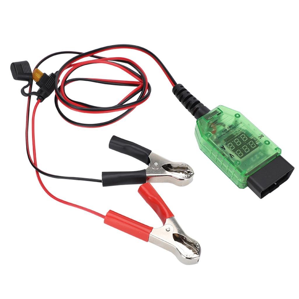 Automotive Battery Tester Dual Digital Voltage Current OBD Connector LED Indicator High Insulation ECU Data Protection