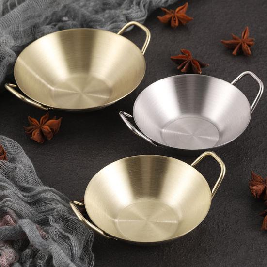 Блюдо для соуса Нержавеющее Устойчивое к падению антипригарное покрытие Зеркальная полировка Легко чистится Хранение Эргономичная ручка из нержавеющей стали