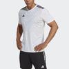 Adidas Мужские футбольные майки Team Icon 23 с геометрическим узором и V-образным вырезом и короткими рукавами, белые HR2630