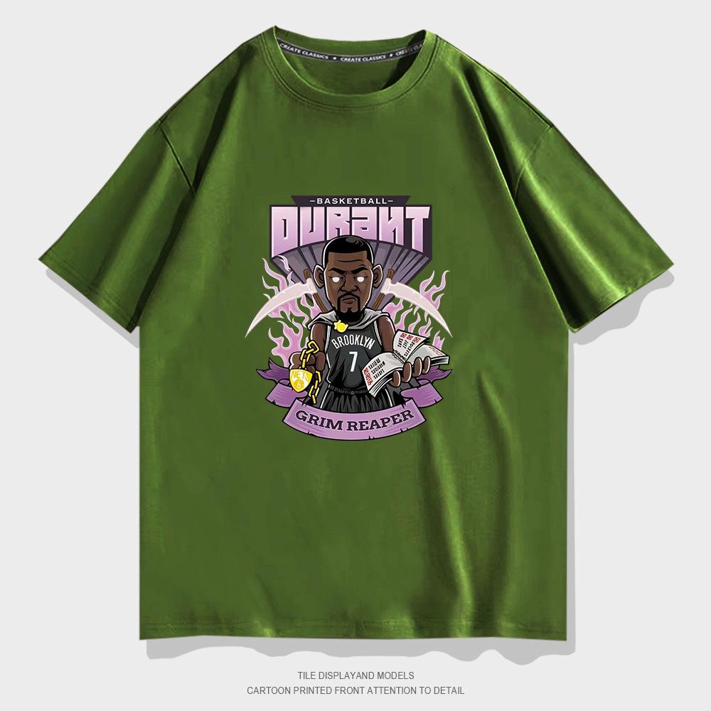 2022 Summer Nets Durant Basketball Training T-Shirt Men's Cotton Loose Large Size Casual Short Sleeves
