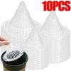 10Pcs Bonsai Hole Mesh Cup Prevent Soil Loss Leakproof Flower Pot Bottom Net Pot Bottom Breathable Conical Breathable Mat